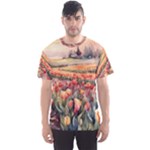 Tulips Field Tree Men s Sport Mesh T-Shirt