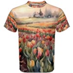 Tulips Field Tree Men s Cotton T-Shirt