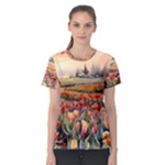 Tulips Field Tree Women s Sport Mesh T-Shirt