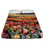 Tulips Field Tree Fitted Sheet (Queen Size)
