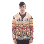 Tulips Field Tree Men s Hooded Windbreaker