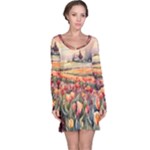 Tulips Field Tree Long Sleeve Nightdress
