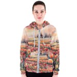Tulips Field Tree Women s Zipper Hoodie