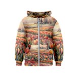 Tulips Field Tree Kids  Zipper Hoodie