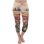Tulips Field Tree Capri Winter Leggings 