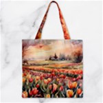 Tulips Field Tree Zipper Grocery Tote Bag