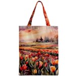 Tulips Field Tree Zipper Classic Tote Bag