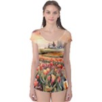 Tulips Field Tree Boyleg Leotard 