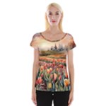 Tulips Field Tree Cap Sleeve Top