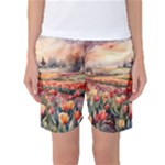 Tulips Field Tree Women s Basketball Shorts