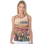 Tulips Field Tree Women s Basketball Tank Top