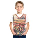 Tulips Field Tree Kids  Basketball Tank Top