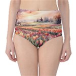 Tulips Field Tree Classic High-Waist Bikini Bottoms