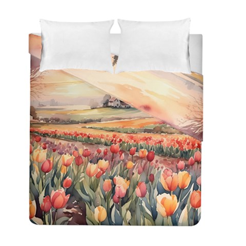 Tulips Field Tree Duvet Cover Double Side (Full/ Double Size) from ArtsNow.com