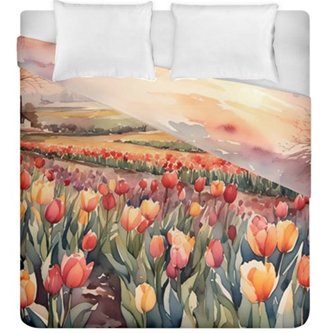 Tulips Field Tree Duvet Cover Double Side (King Size) from ArtsNow.com