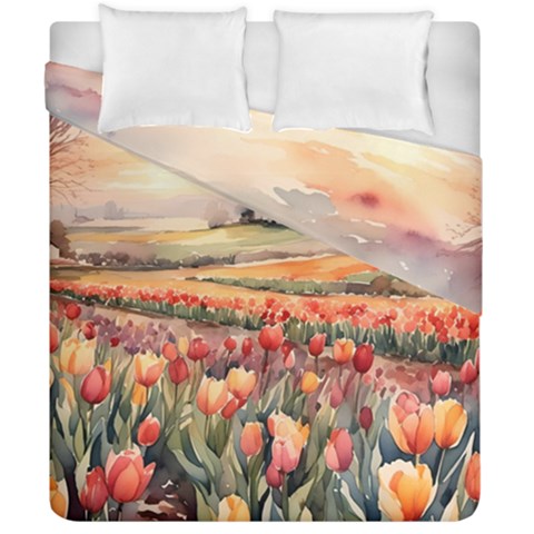 Tulips Field Tree Duvet Cover Double Side (California King Size) from ArtsNow.com