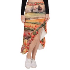 Asymmetrical Ruffle Hem Skirt  