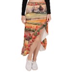 Tulips Field Tree Asymmetrical Ruffle Hem Skirt 