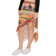 Asymmetrical Ruffle Hem Skirt  