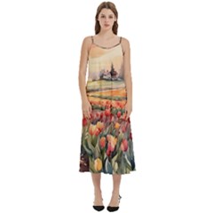 Casual Spaghetti Strap Midi Dress 