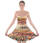 Tulips Field Tree Strapless Bra Top Dress