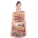 Tulips Field Tree Scoop Neck Skater Dress