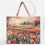 Tulips Field Tree Zipper Large Tote Bag