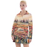 Tulips Field Tree Women s Long Sleeve Casual Dress