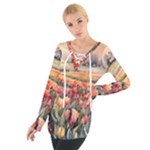 Tulips Field Tree Tie Up T-Shirt