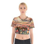 Tulips Field Tree Cotton Crop Top