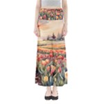 Tulips Field Tree Full Length Maxi Skirt