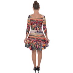 Quarter Sleeve Skater Dress 
