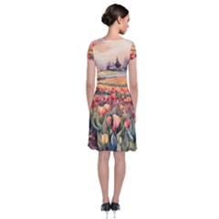 Short Sleeve Front Wrap Dress 