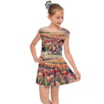 Tulips Field Tree Kids  Cap Sleeve Dress