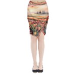 Tulips Field Tree Midi Wrap Pencil Skirt