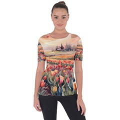 Shoulder Cut Out Short Sleeve Top 