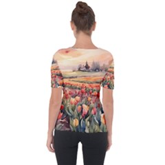 Shoulder Cut Out Short Sleeve Top 
