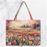 Tulips Field Tree Zipper Medium Tote Bag