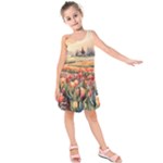 Tulips Field Tree Kids  Sleeveless Dress