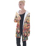 Tulips Field Tree Longline Hooded Cardigan