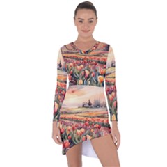 Asymmetric Cut-Out Shift Dress 