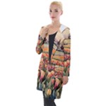 Tulips Field Tree Hooded Pocket Cardigan