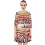 Tulips Field Tree Smock Dress