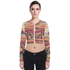 Long Sleeve Zip Up Bomber Jacket 