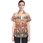 Tulips Field Tree Women s Short Sleeve Shirt