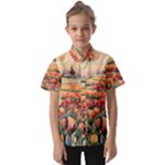 Tulips Field Tree Kids  Short Sleeve Shirt