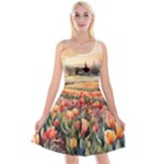 Tulips Field Tree Reversible Velvet Sleeveless Dress