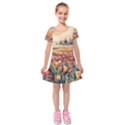 Kids  Short Sleeve Velvet Dress 