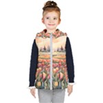 Tulips Field Tree Kids  Hooded Puffer Vest