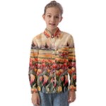 Tulips Field Tree Kids  Long Sleeve Shirt